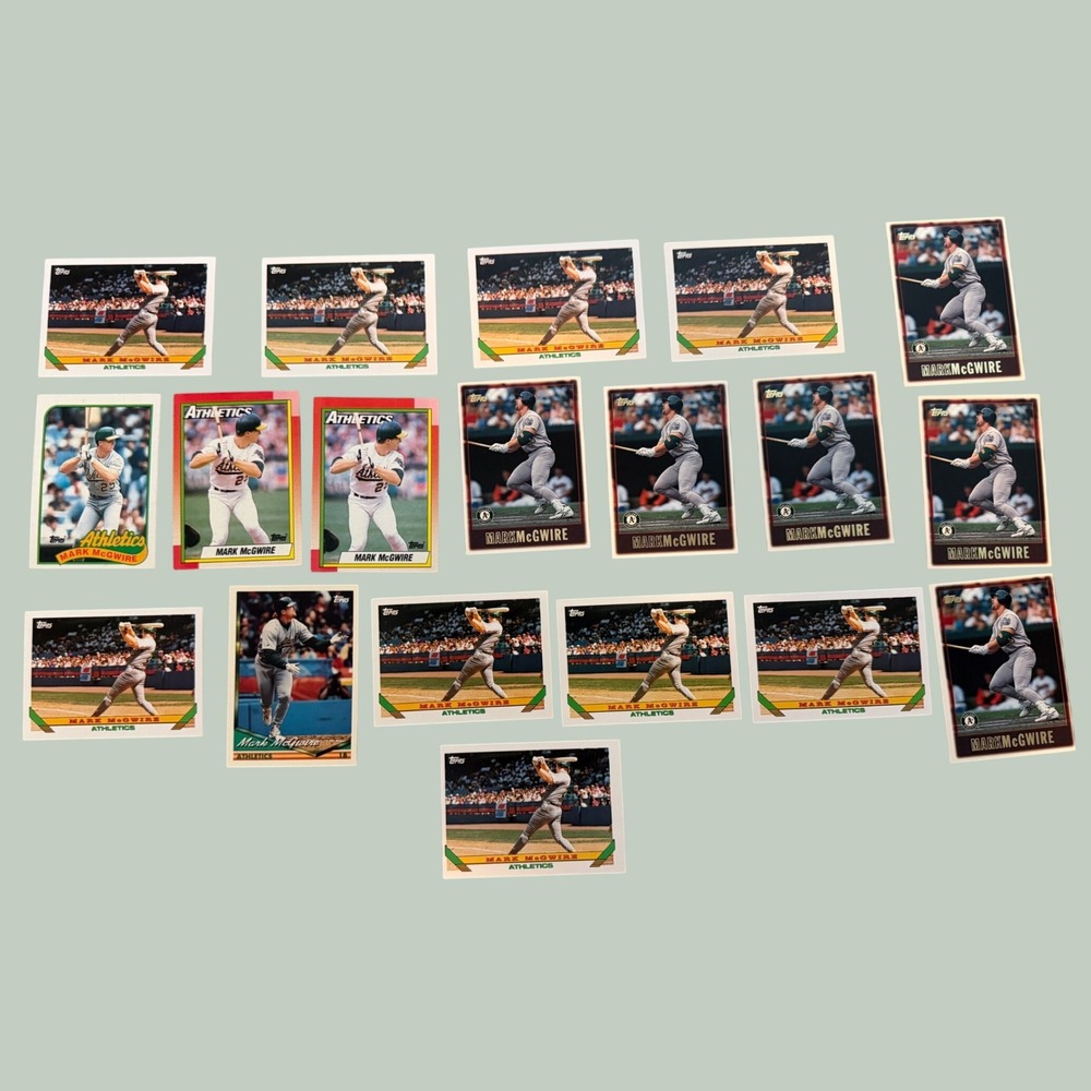 Mark McGwire Baseball Card Lot 18‎ Topps Oakland A's Mixed Years Raw MLB Cards